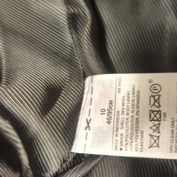 New grey black wool zip up blazer and collar tie. Banana Republic size 10. D3 - Picture 5 of 5